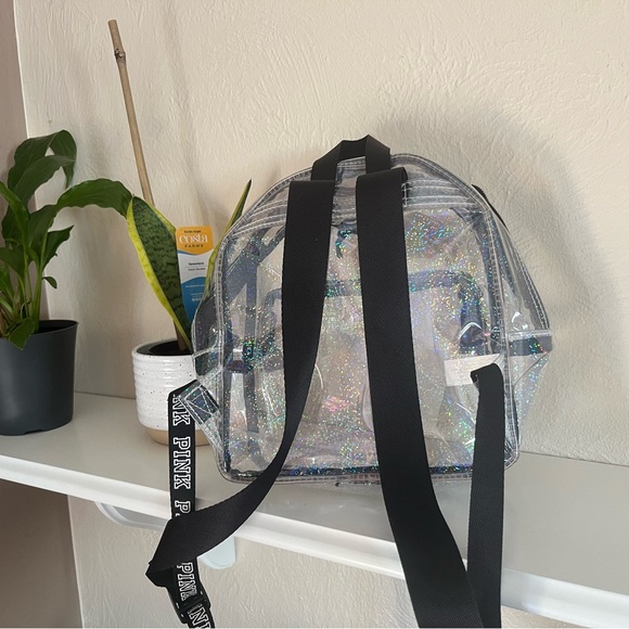 Rare PINK Victoria's Secret Holographic Clear Backpack - Picture 7 of 7